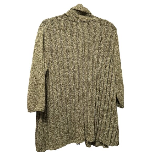 Dressbarn size XL variegated avocado green open Cardigan. - Picture 2 of 6